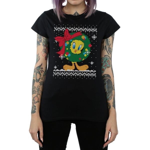 Looney Tunes Womens/Ladies Tweety Pie Christmas Fair Isle Cotton T-Shirt