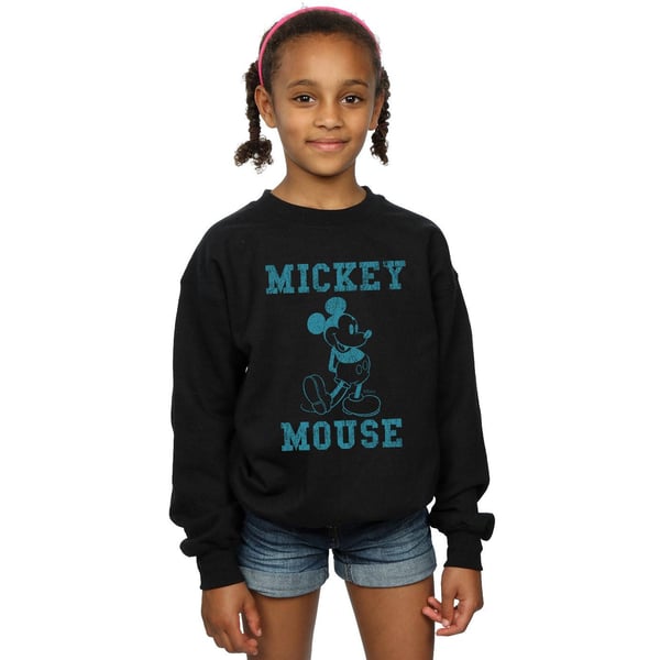 Disney Girls Mickey Mouse Distressed Kick Mono Sweatshirt