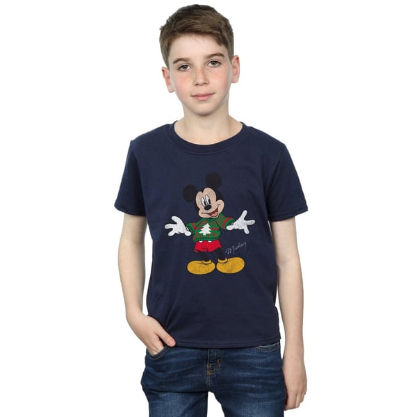 Disney Boys Mickey Mouse Christmas Jumper T-Shirt