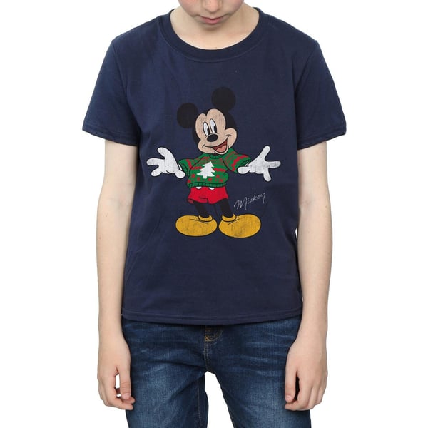 Disney Boys Mickey Mouse Christmas Jumper T-Shirt