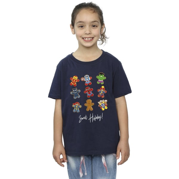Marvel Girls Gingerbread Avengers Cotton T-Shirt