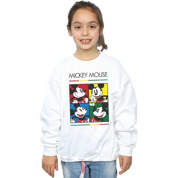 Disney Girls Mickey Mouse Square Colour Sweatshirt