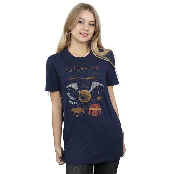 Harry Potter Womens/Ladies All I Want For Christmas Cotton Boyfriend T-Shirt