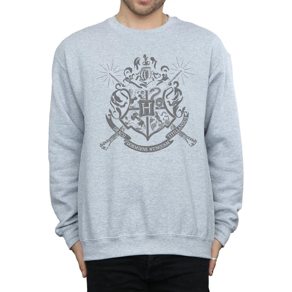 Harry Potter Mens Hogwarts Badge Wands Sweatshirt