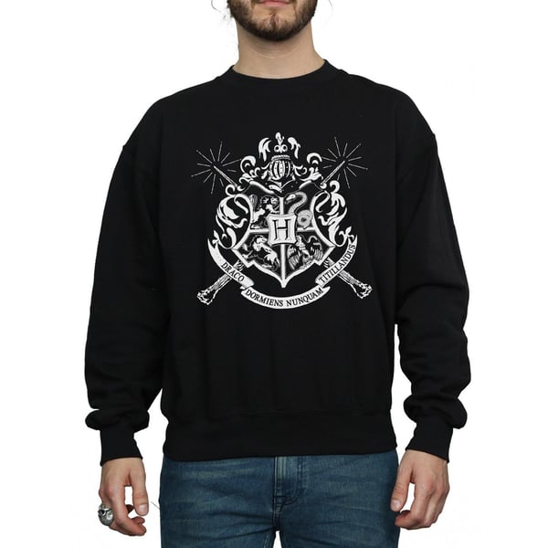 Harry Potter Mens Hogwarts Badge Wands Sweatshirt