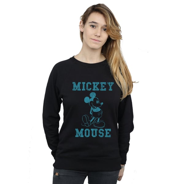 Disney Womens/Ladies Mickey Mouse Distressed Kick Mono Sweatshirt