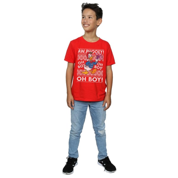 Disney Boys Donald Duck Christmas Fair Isle T-Shirt