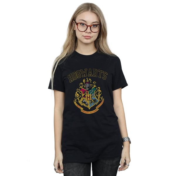 Harry Potter Womens/Ladies Varsity Style Crest Cotton Boyfriend T-Shirt