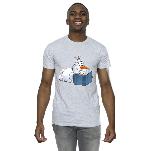 Disney Mens Frozen Olaf Reading T-Shirt