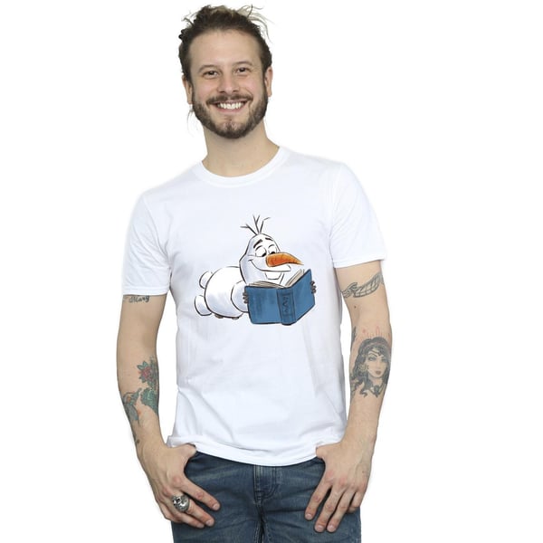 Disney Mens Frozen Olaf Reading T-Shirt