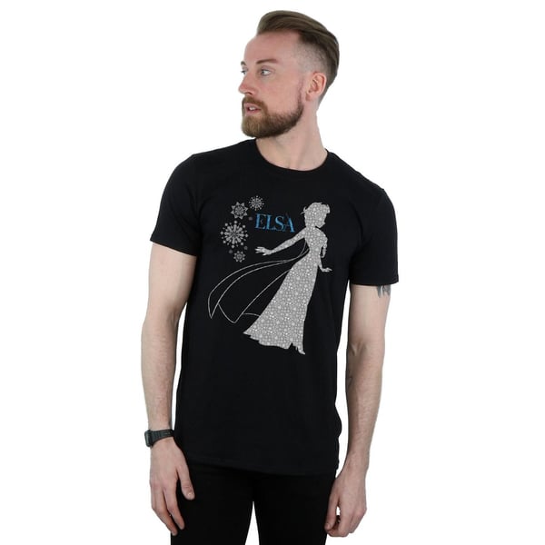 Disney Mens Frozen Elsa Christmas Silhouette T-Shirt