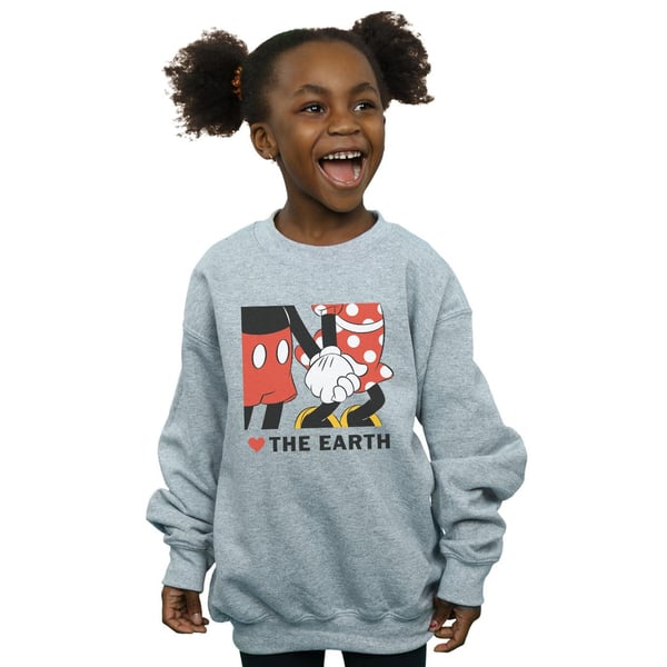 Disney Girls Mickey Mouse Heart The Earth Sweatshirt