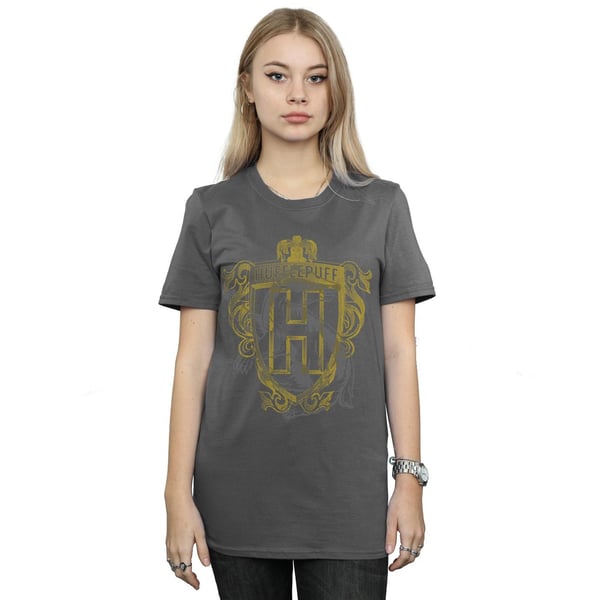 Harry Potter Womens/Ladies Hufflepuff Badger Crest Cotton Boyfriend T-Shirt
