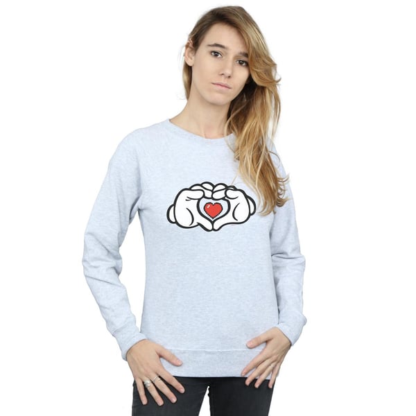 Disney Womens/Ladies Mickey Mouse Heart Hands Sweatshirt