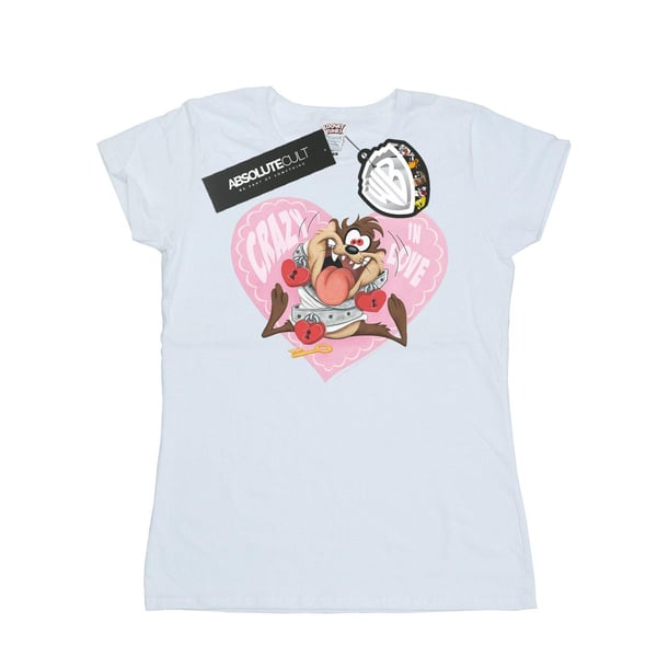 Looney Tunes Womens/Ladies Taz Valentine´s Day Crazy In Love Cotton T-Shirt
