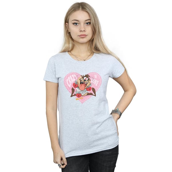 Looney Tunes Womens/Ladies Taz Valentine´s Day Crazy In Love Cotton T-Shirt