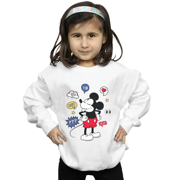 Disney Girls Mickey Mouse Tongue Out Sweatshirt