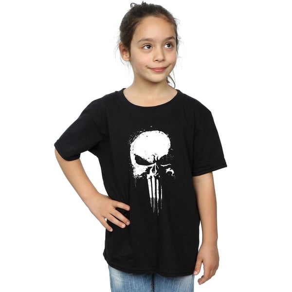 Marvel Girls The Punisher Spray Skull Cotton T-Shirt