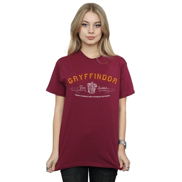 Harry Potter Womens/Ladies Gryffindor Team Quidditch Cotton Boyfriend T-Shirt