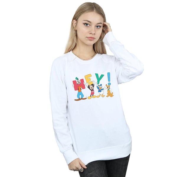 Disney Womens/Ladies Mickey Mouse Friends Hey Sweatshirt