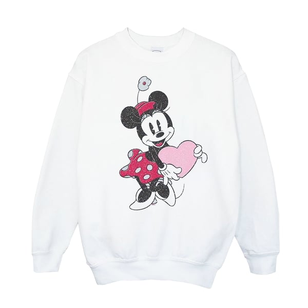 Disney Girls Minnie Mouse Love Heart Sweatshirt