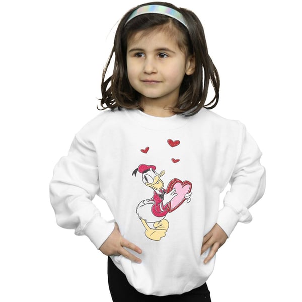 Disney Girls Donald Duck Love Heart Sweatshirt