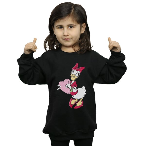 Disney Girls Daisy Duck Love Heart Sweatshirt