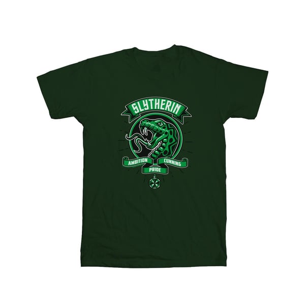 Harry Potter Naiset/Naiset Slytherin Toon Crest Puuvillainen Boyfriend T-paita