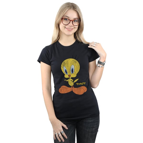 Looney Tunes Womens/Ladies Tweety Pie Distressed Cotton T-Shirt