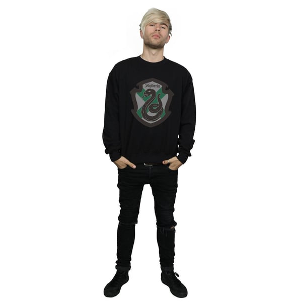 Harry Potter Mens Slytherin Crest Flat Sweatshirt
