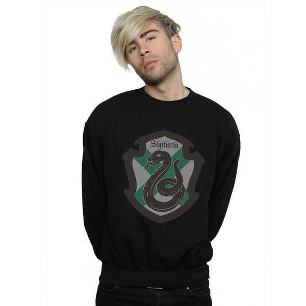 Harry Potter Mens Slytherin Crest Flat Sweatshirt