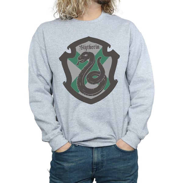 Harry Potter Mens Slytherin Crest Flat Sweatshirt