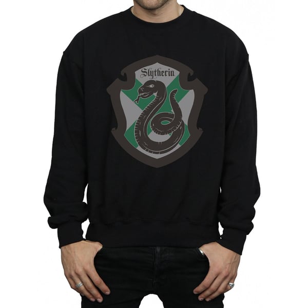 Harry Potter Mens Slytherin Crest Flat Sweatshirt