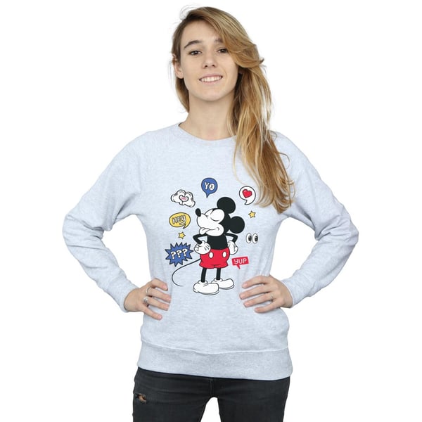 Disney Womens/Ladies Mickey Mouse Tongue Out Sweatshirt