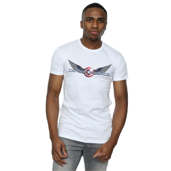 Marvel Mens Falcon And The Winter Soldier Captain America Logo T-Shirt