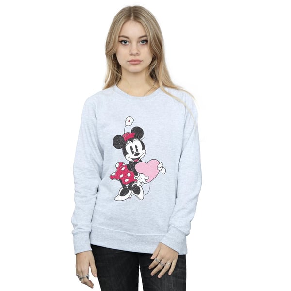 Disney Womens/Ladies Minnie Mouse Love Heart Sweatshirt