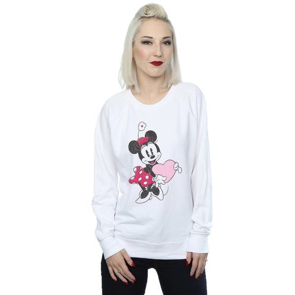 Disney Womens/Ladies Minnie Mouse Love Heart Sweatshirt