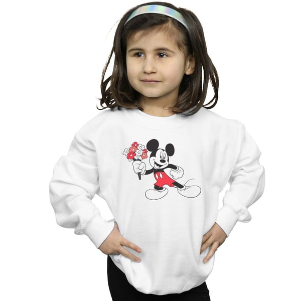 Disney Girls Mickey Mouse Flowers Sweatshirt