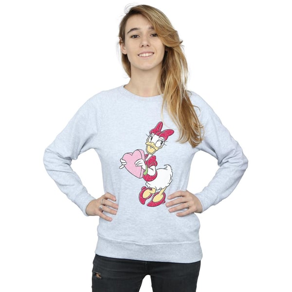 Disney Womens/Ladies Daisy Duck Love Heart Sweatshirt