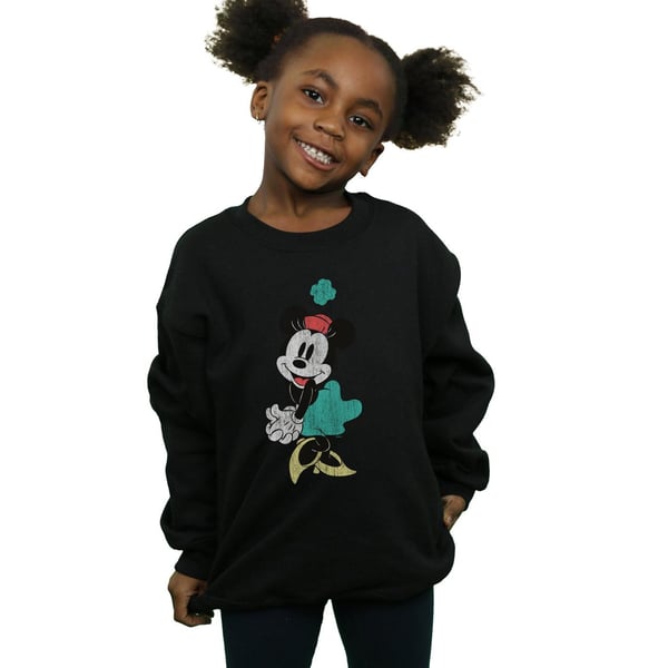 Disney Girls Minnie Mouse Shamrock Hat Sweatshirt