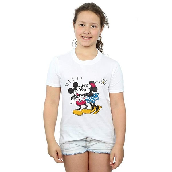 Disney Girls Mickey Mouse Mickey And Minnie Kiss Cotton T-Shirt