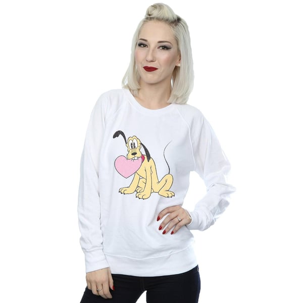 Disney Womens/Ladies Pluto Love Heart Sweatshirt