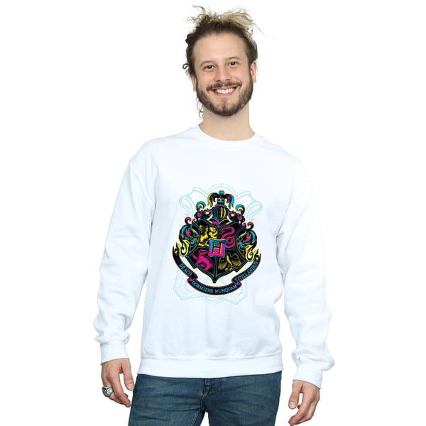 Harry Potter Mens Neon Hogwarts Crest Sweatshirt
