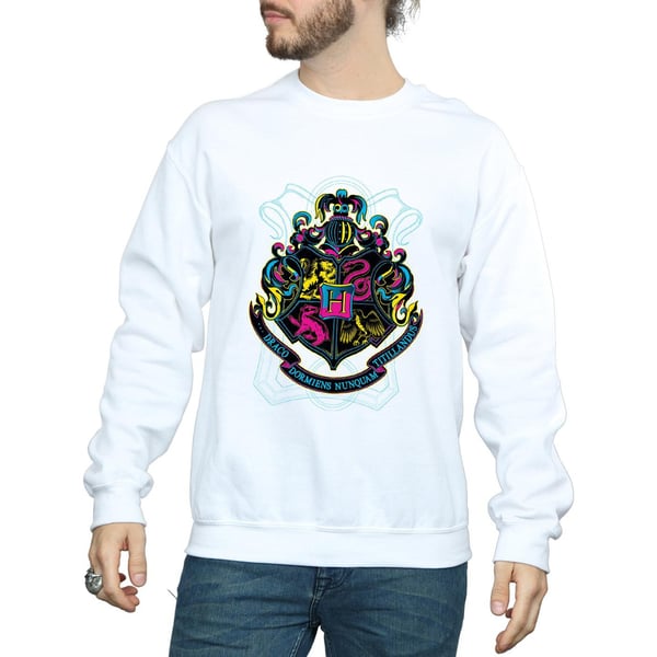 Harry Potter Mens Neon Hogwarts Crest Sweatshirt