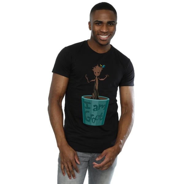 Marvel Mens Guardians Of The Galaxy Baby Groot Flower Pot T-Shirt