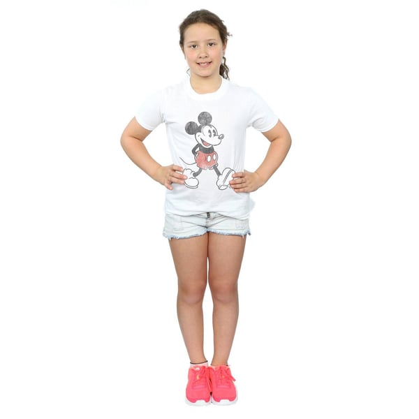 Disney Girls Mickey Mouse Walking Cotton T-Shirt