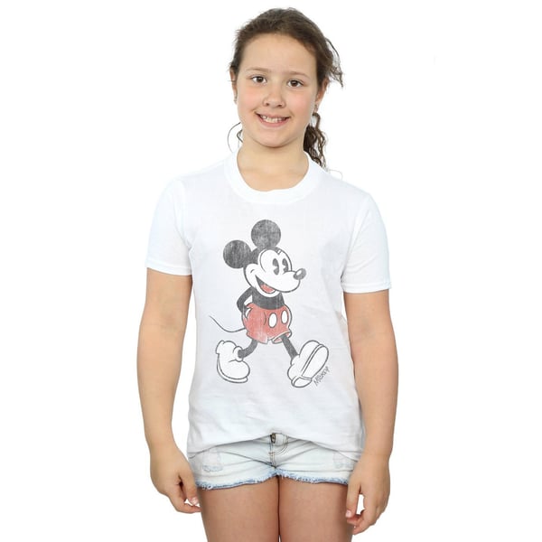 Disney Girls Mickey Mouse Walking Cotton T-Shirt