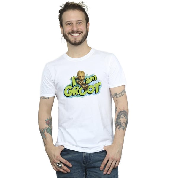 Marvel Mens Guardians Of The Galaxy I Am Groot Jumping T-Shirt