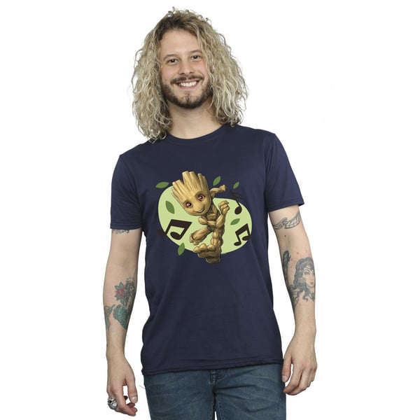 Marvel Mens Guardians Of The Galaxy Groot Musical Notes T-Shirt