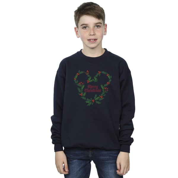 Disney Boys Mickey Mouse Merry Christmas Holly Sweatshirt